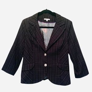 Charlotte Russe Buttoned Gray Plaid Blazer Large